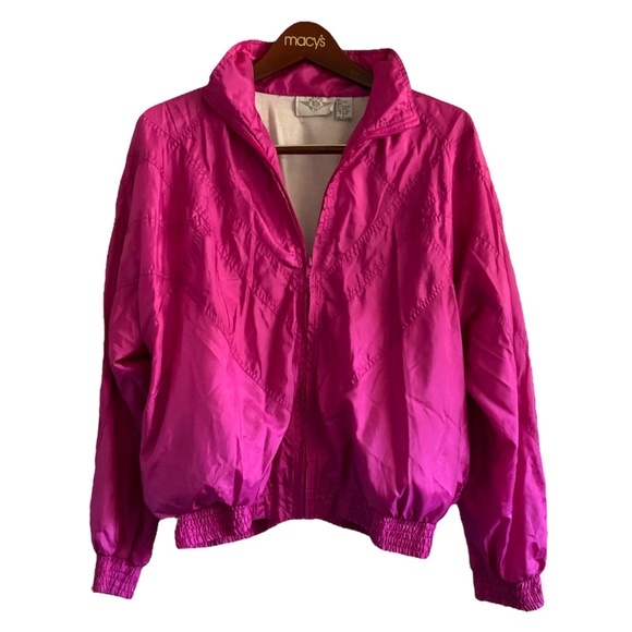 Shimmery Pink Windbreaker Retro Style M - Picture 1 of 6